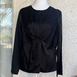 CHADWICKS Black Twist-Front Long Sleeve Women's Top size 12P